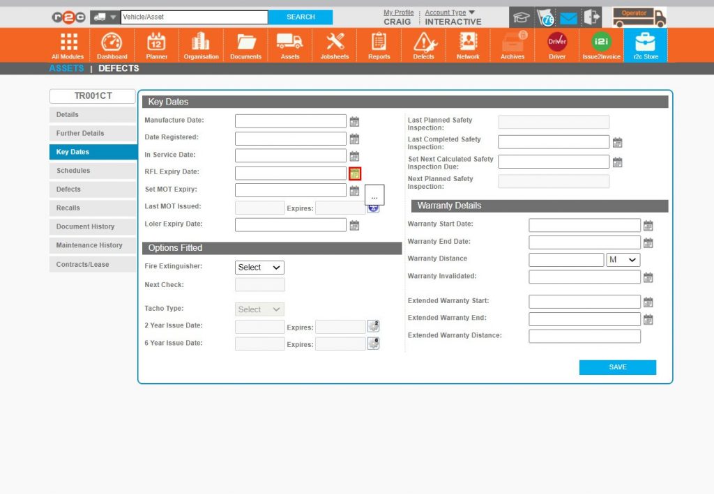 Step 5 – The ‘Key Dates’ tab, also has some auto updated fields, depending on the browser used, these fields might be greyed out. Manual entries can be made by selecting the date picker to the right of the field.