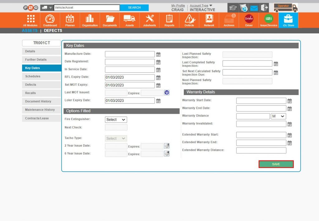 Step 6 – Click SAVE to commit any changes.