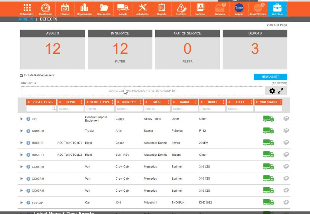 Step 1 – Locate the asset to be scheduled from the assets page.