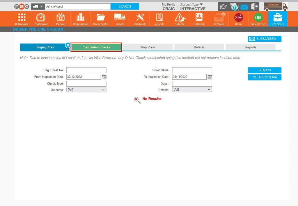 Step 3 – Rectifying the staging issues will move those checks into the Completed Checks area, Click the Completed Checks tab.