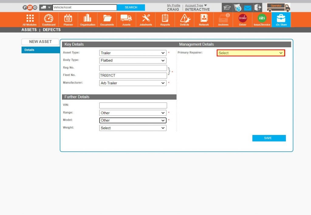 Step 10 – If known the Primary Repairer should now be selected.