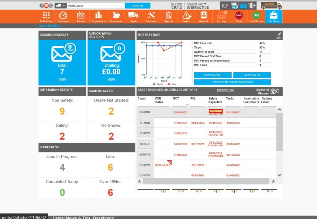 Step 3 - To update a field of information that does have an attached jobsheet, Click the date and/or r2c job number.