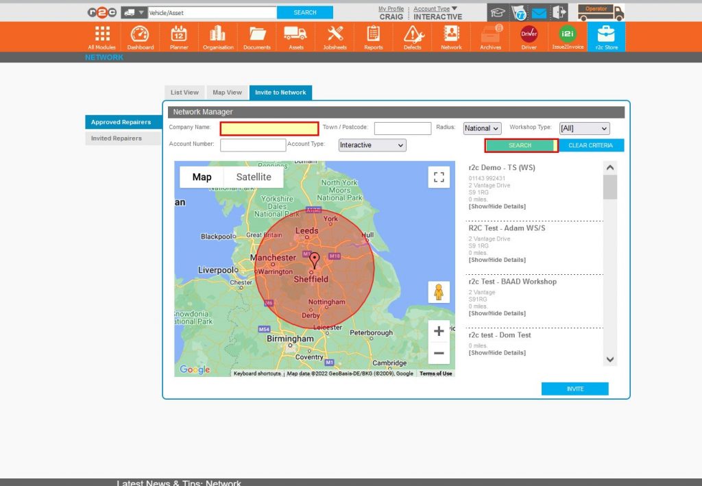 Step 5 – Add search criteria before Clicking SEARCH.