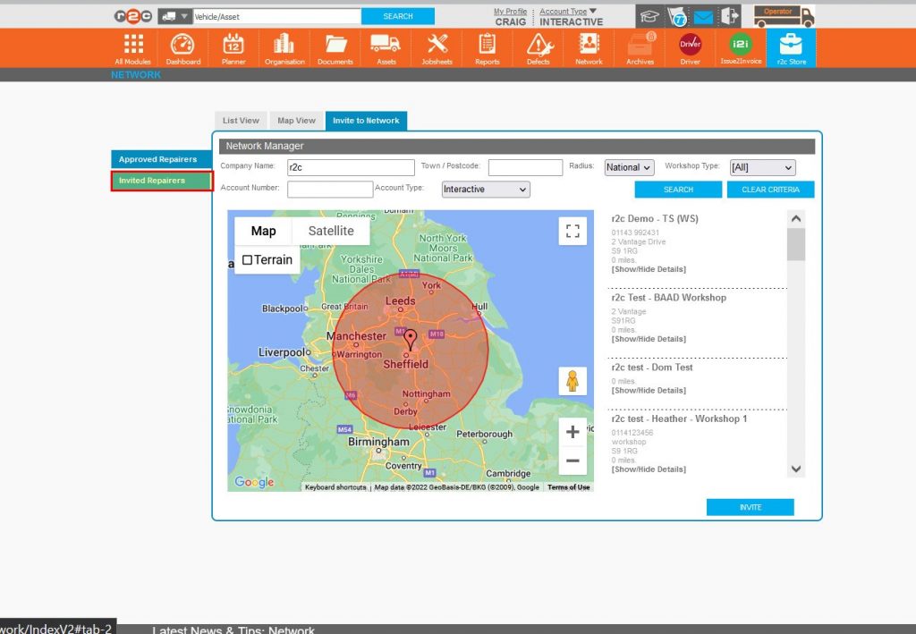 Step 7 – To monitor the outstanding invites, Click ‘Invited Repairers’
