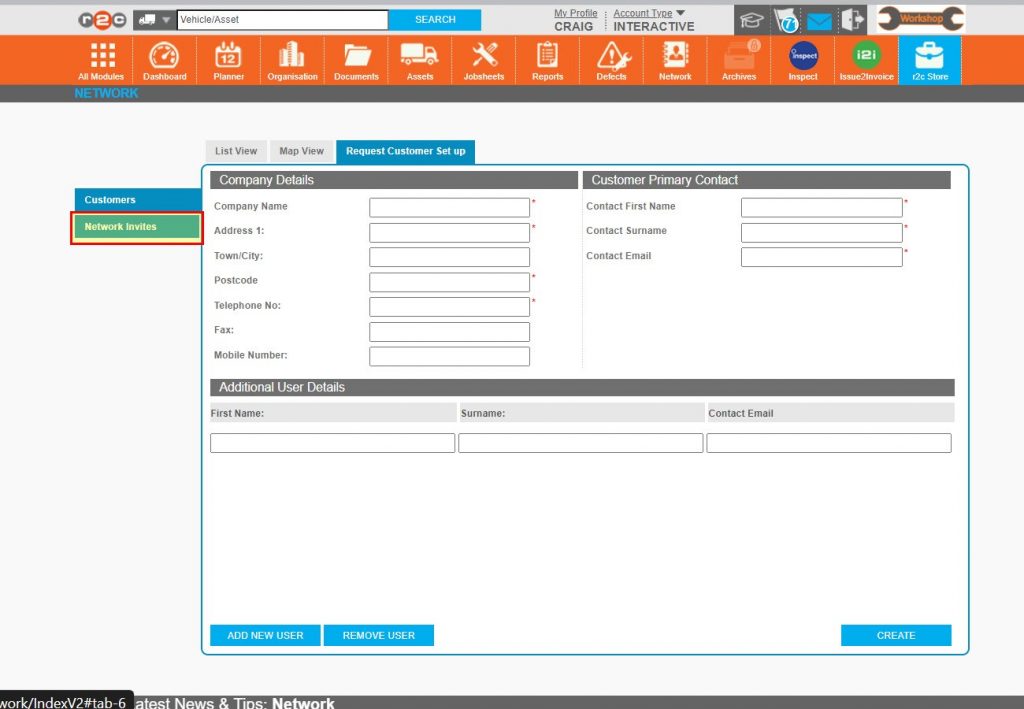 Step 6 – Where an interactive customer has initiated the request, the invite can be found in Network Invites.