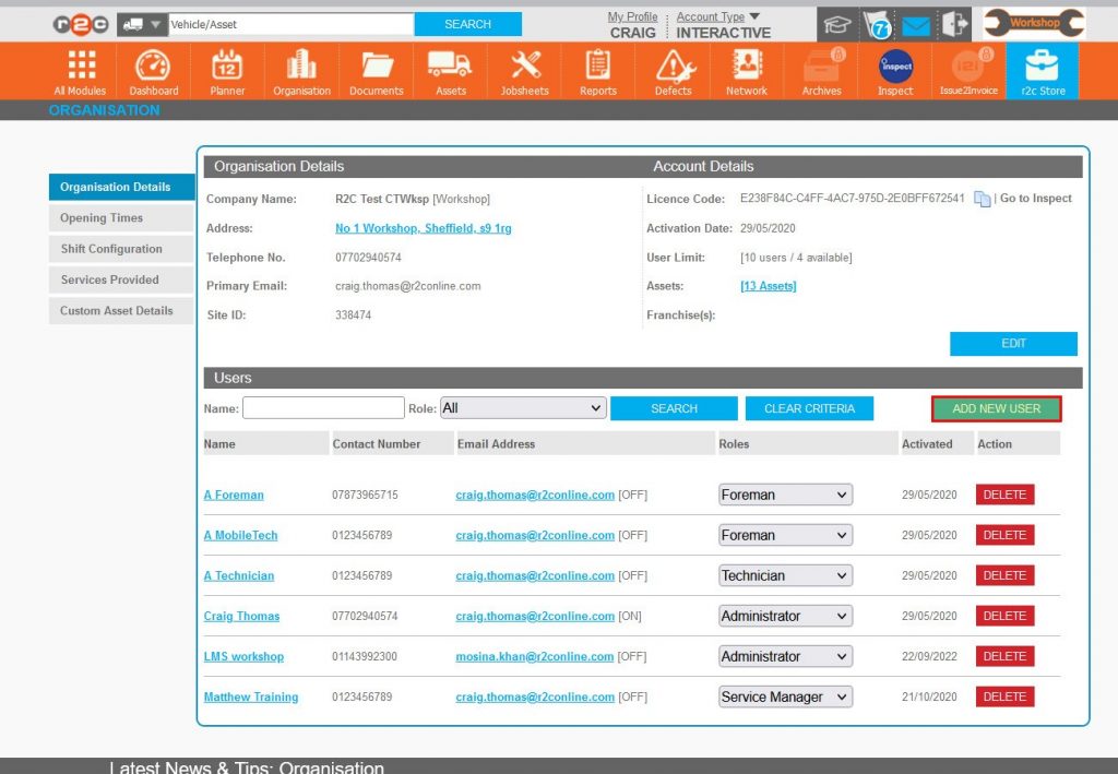 Step 2 – Click ADD NEW USER.