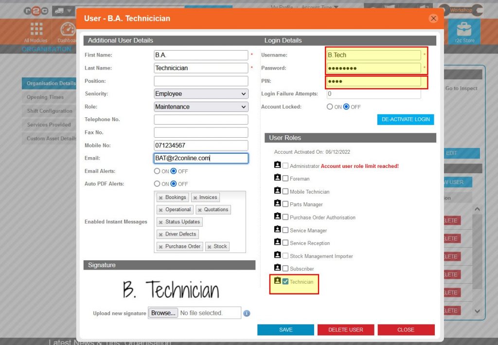 Step 4 – This information is just to get started. When the user logs in for the first time they will need to update their credentials.