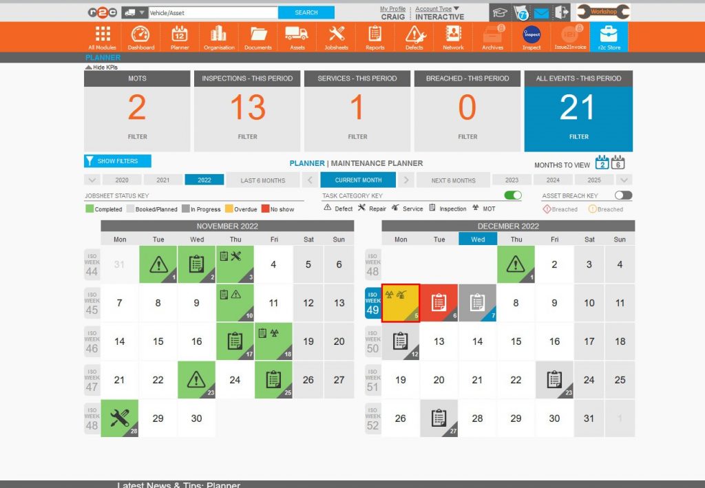 Step 1 – An Overdue job is highlighted to all interested parties in yellow, Click the overdue tile.