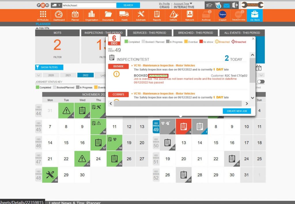 When the Booked/Date time has passed but, the job has not been started or marked onsite the job will show as Overdue. If the job is not updated, it will BECOME A ‘NO Show’ after 14 days.  Step 2 - The job will initially show as Overdue because the ‘Booked in Date/Time’ has passed, but, the job has not been started or marked onsite. To rectify this, Click the r2c job reference number. Note: If the job is not updated, it will become a ‘No show’ after 14 days.