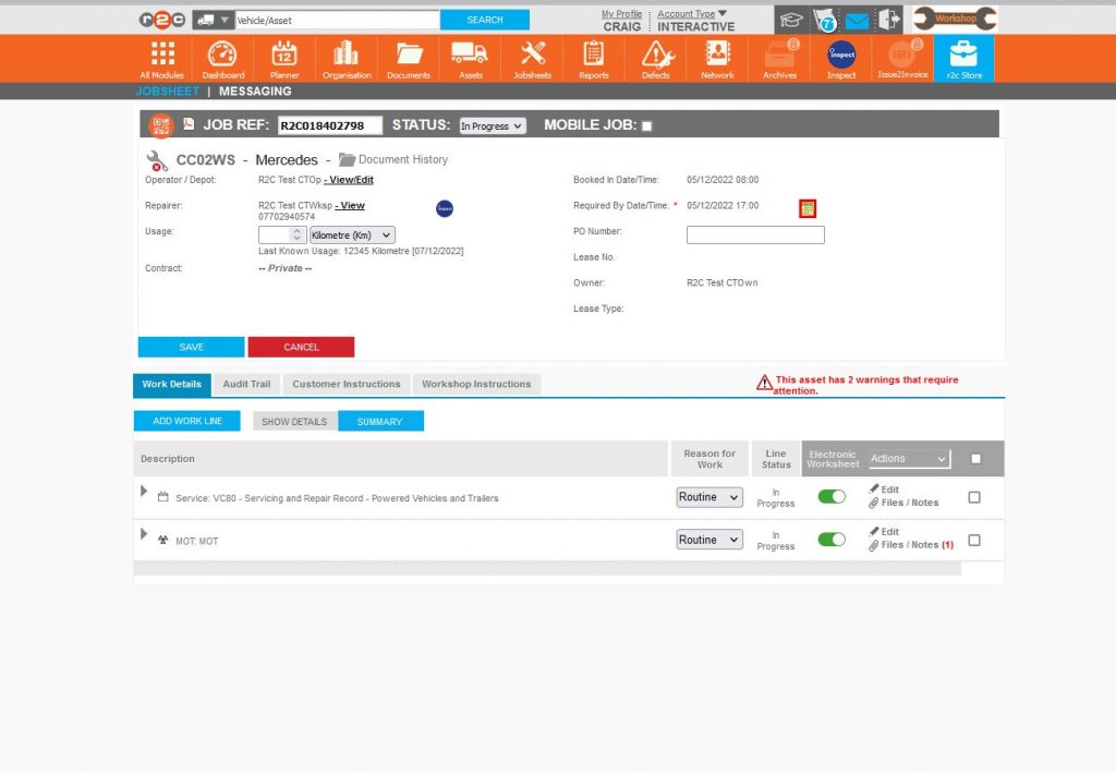 Step 4 – The ‘Required by Date/Time’ can now be amended by Clicking the calendar icon.