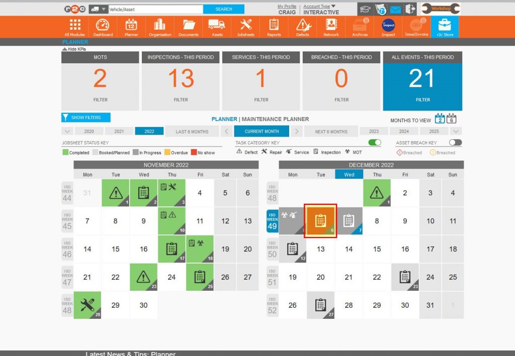 Step 1 – A ‘No Show’ or missed job is highlighted to all interested parties, in Red Click the No Show tile.