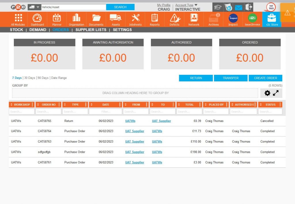 Step 2 – On the stock orders page, click the relevant order number