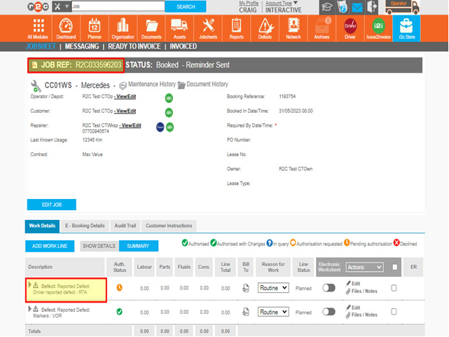 Step 3 - This will add the defect as a task to the existing upcoming job.