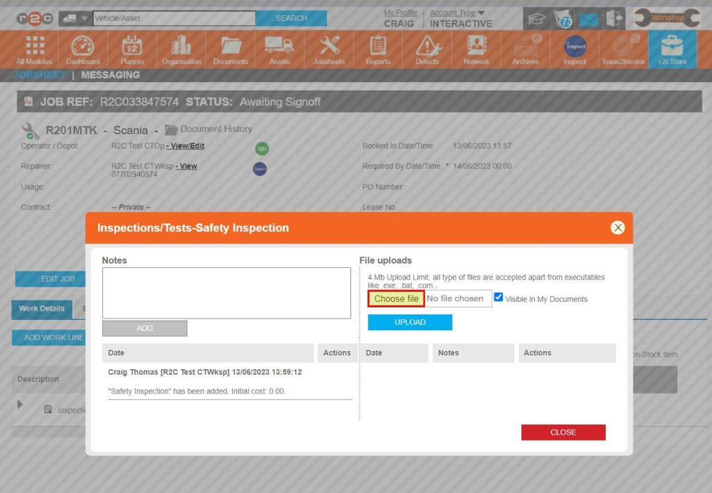 Step 2 - Click choose file to select the attachment
