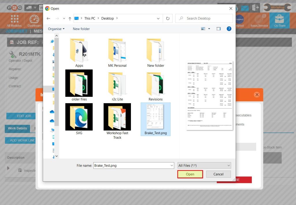 Step 3 – Select the relevant file and click Open.