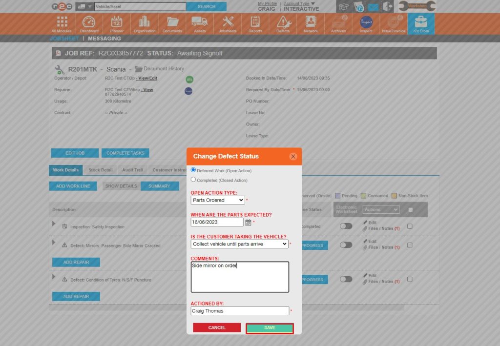 Step 3 - The reason will still be infilled however, you can add additional comments if needed.