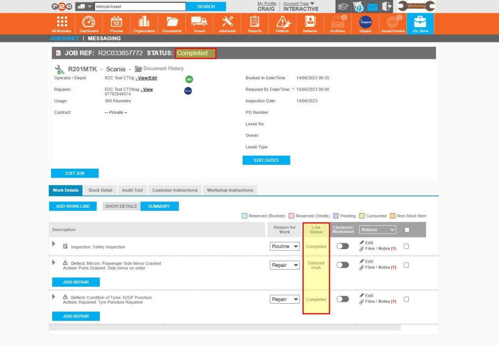 Step 6 - Now that the tasks have been completed, the job status has also been updated.