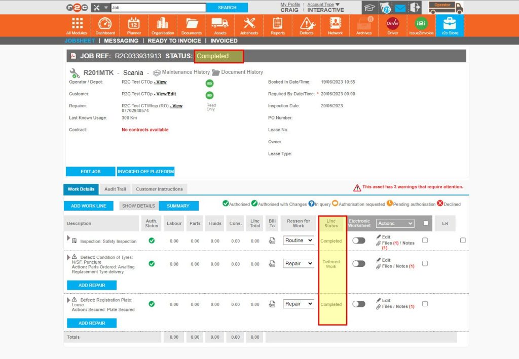 Step 7 - Enter any comments relating to the action taken to repair the defect and click SAVE.