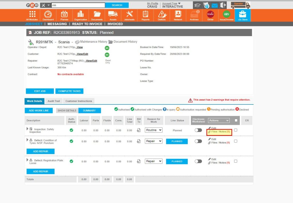 Step 1 - Next, you can upload any scanned documents by using the Files/Notes link.