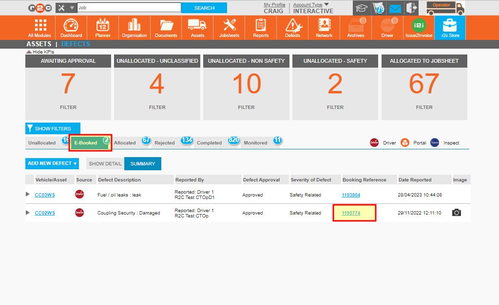 Step 1 – To re-open the submitted request, go to the E-Booked tab and click the booking reference number.
