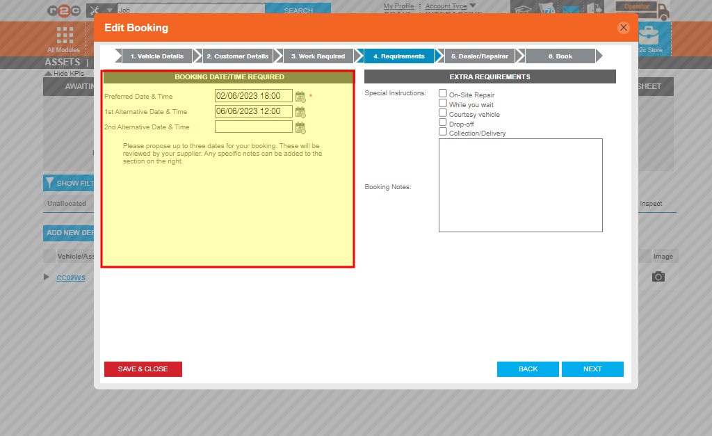 Step 3 – you can also make changes to the proposed dates as needed.