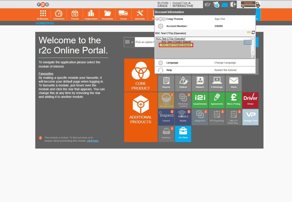 Step 2 - Next, click and choose a depot location from the list.