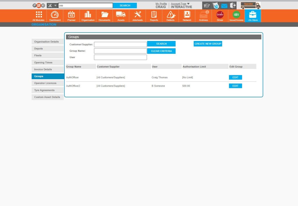 Step 5 - Once a user has been assigned to a group, they can begin receiving and authorising requests. The groups can be amended from here anytime by an administrator.