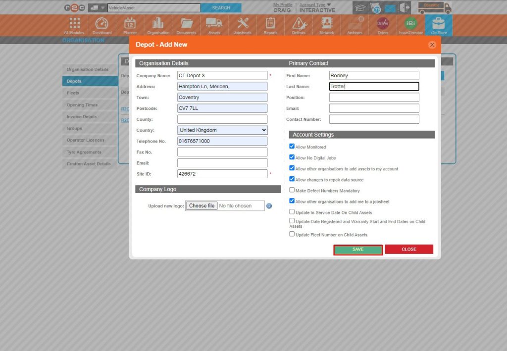 Step 5 - Once all the details have been added, click Save.