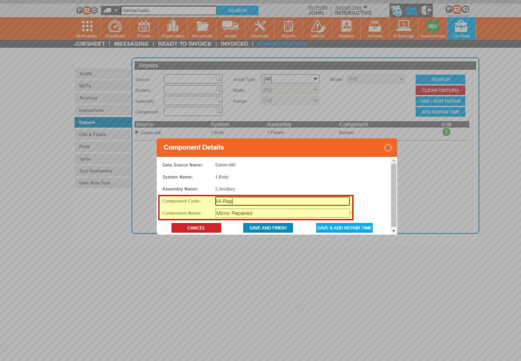 Step 11 - You can then add new items to the existing categories.