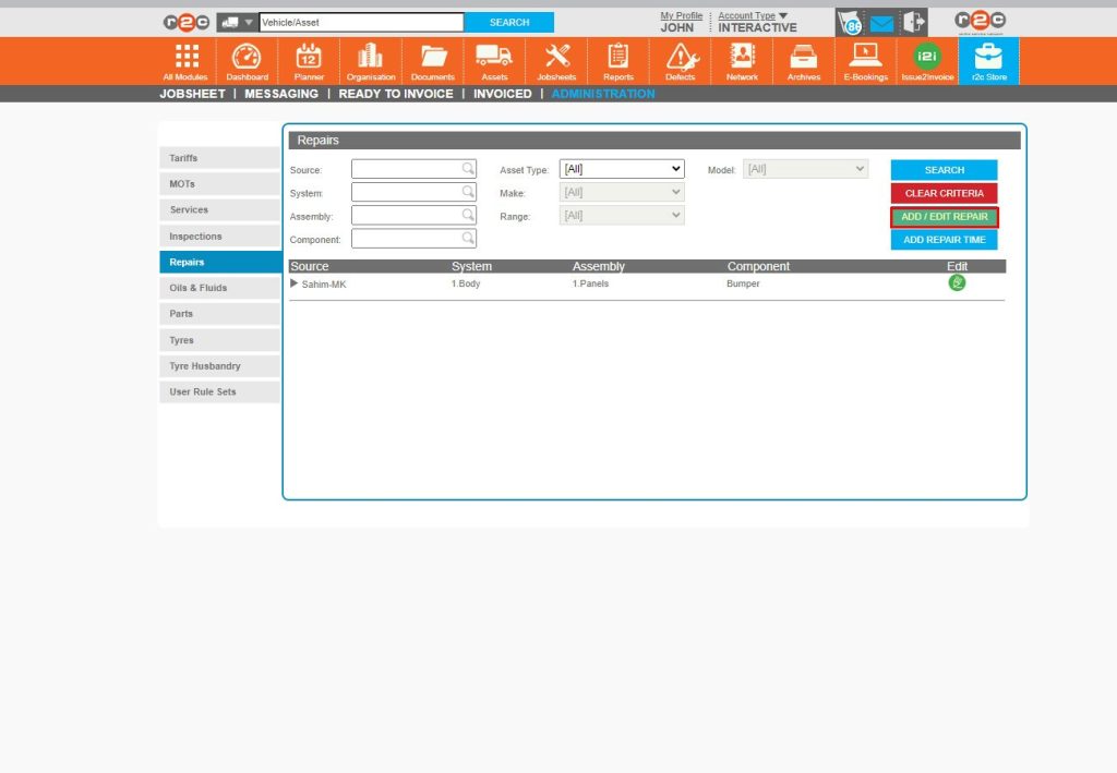 Step 9 - To add further items, click the ‘ADD/EDIT REPAIR’ button.