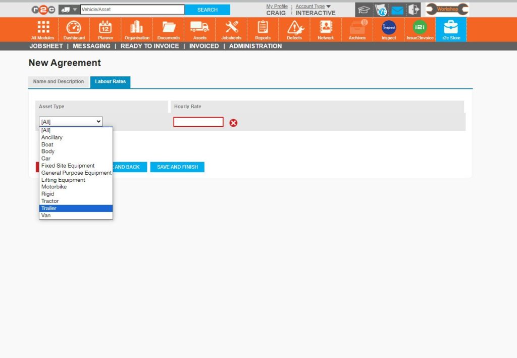 Step 9 - Next, choose an asset type from the list.