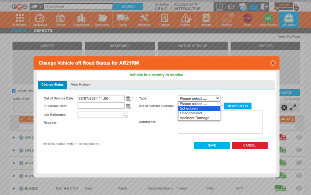3. Choose a type from the drop-down list (e.g., Scheduled).
