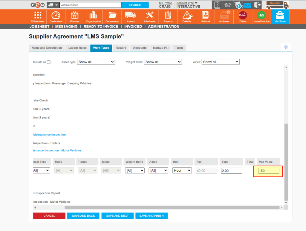 Step 2- Enter a 'Max value ' for an upper limit to how much the work would be expected to cost.