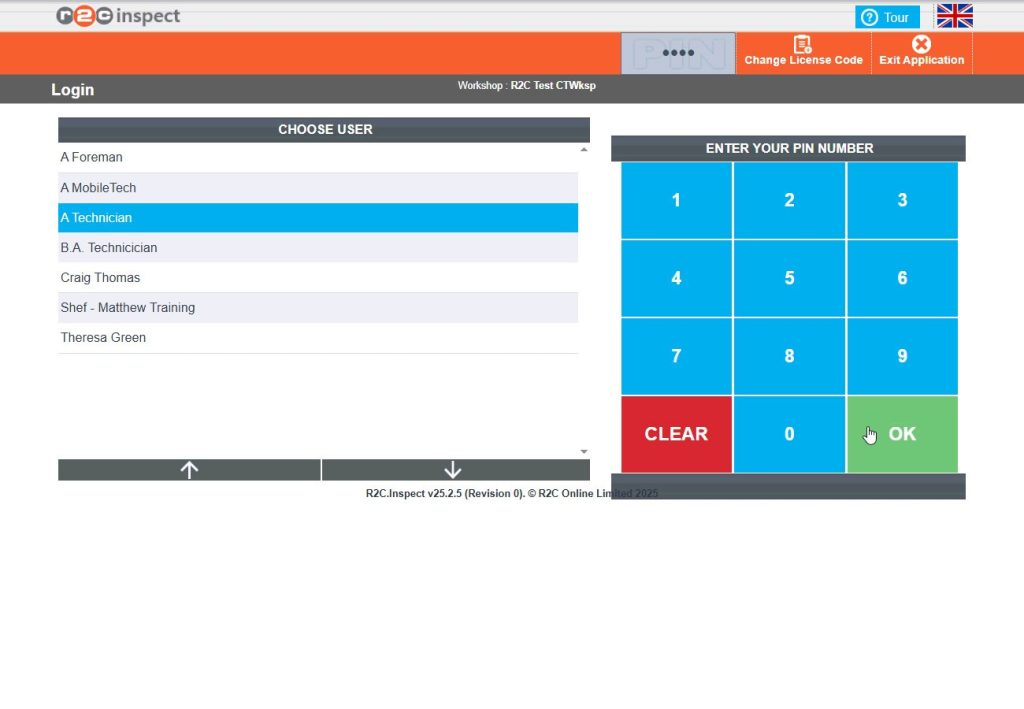 Step 10- To login, select the correct username from the list on the left followed by the four-digit PIN before clicking OK.