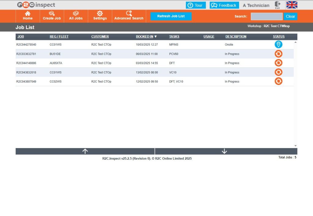 Step 11 - This homepage will contain all work waiting to be started, marked as Onsite, and all work In Progress.