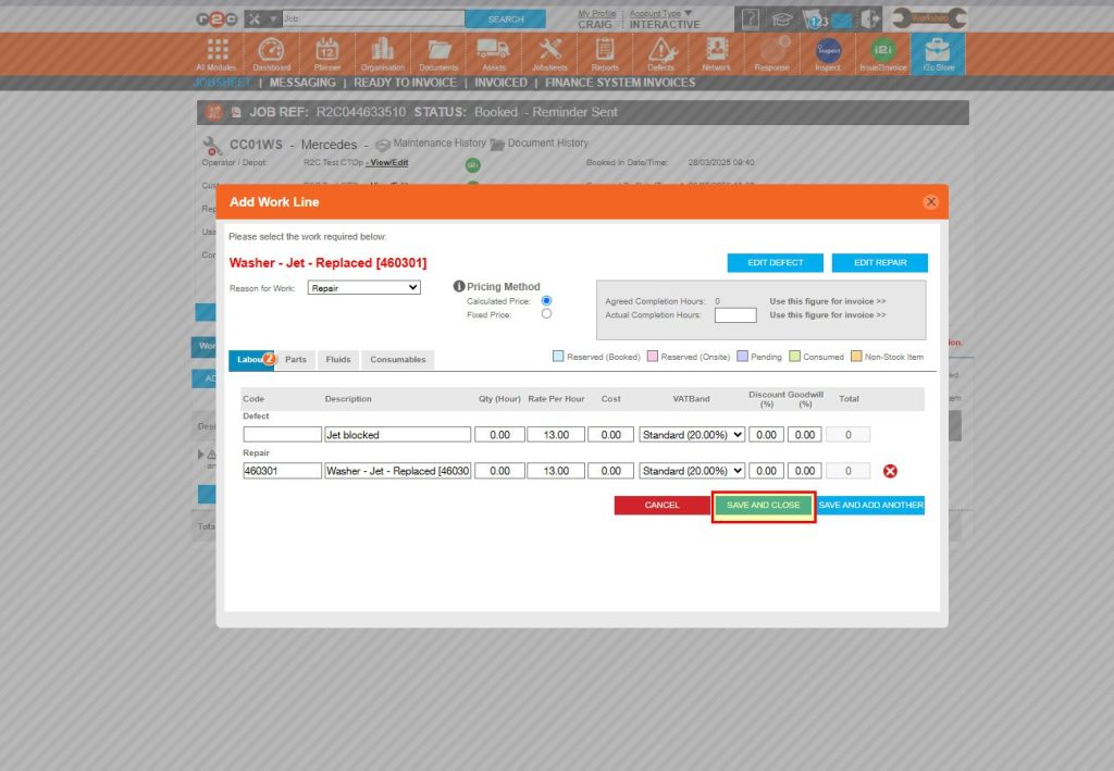 Step 6 – Update the details as needed and then click ‘Save and Close’