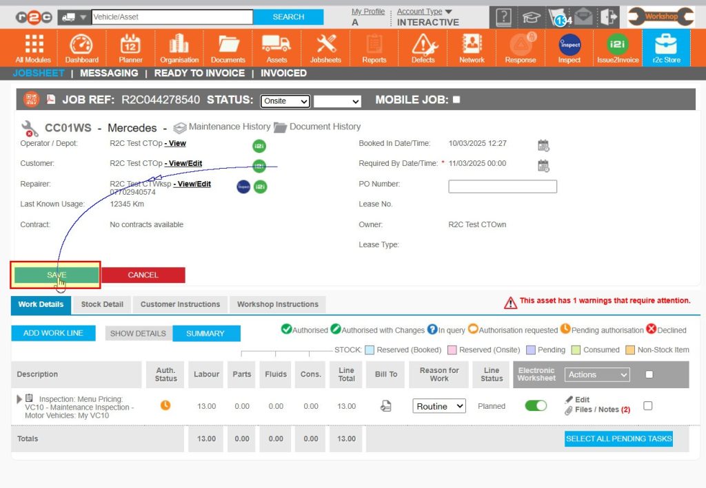 Step 8 - Click ‘Save’ and confirm your changes to continue