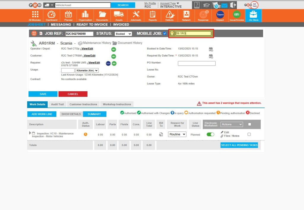 Step 3 – Enter the postcode for the job location