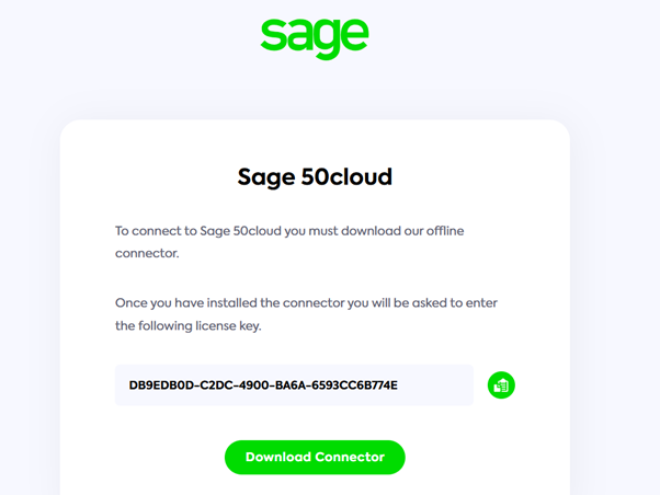 Step 4- A new tab will open, download the connector and make a note of the license code in a notes app or MS Word.