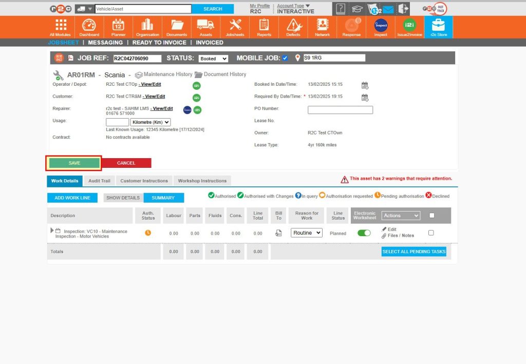 Step 4 – Save your changes and confirm using the pop-up box.