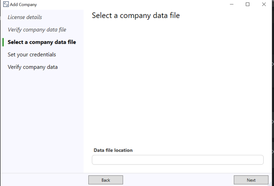 Step 8 - Enter the file path that was noted in the previous steps  and click 'Next'