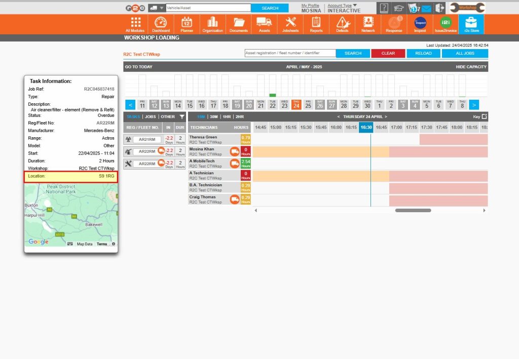Step 7 – Click on the job tile to see the location information