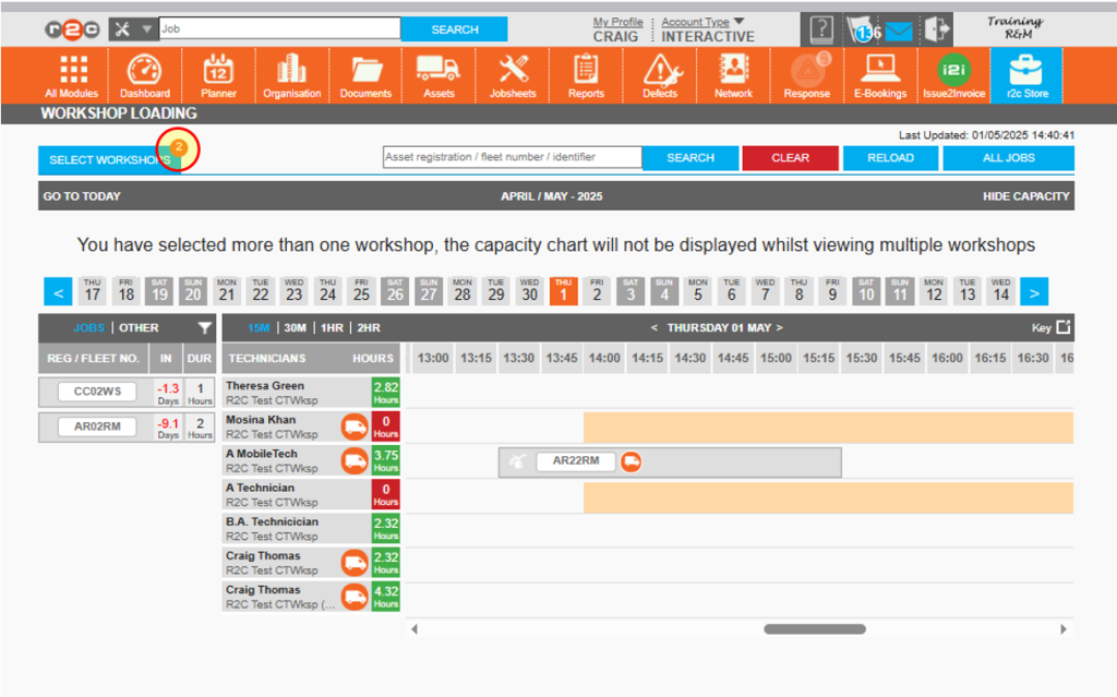 Step 1 - Click the 'SELECT WORKSHOPS' button from the WSL screen