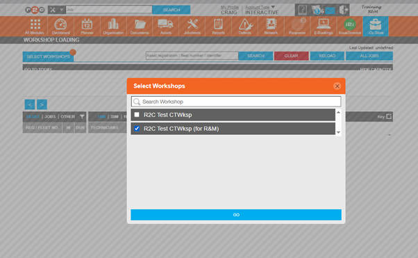 Step 2 - Select an individual site, or tick multiple locations and then click 'GO'
