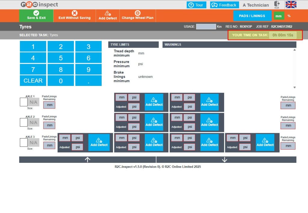 Step 5 – When a user moves to a different task, the timer will restart. As the user progresses through the job tasks, the automatic timer will continue to collate the time taken and add these as records.