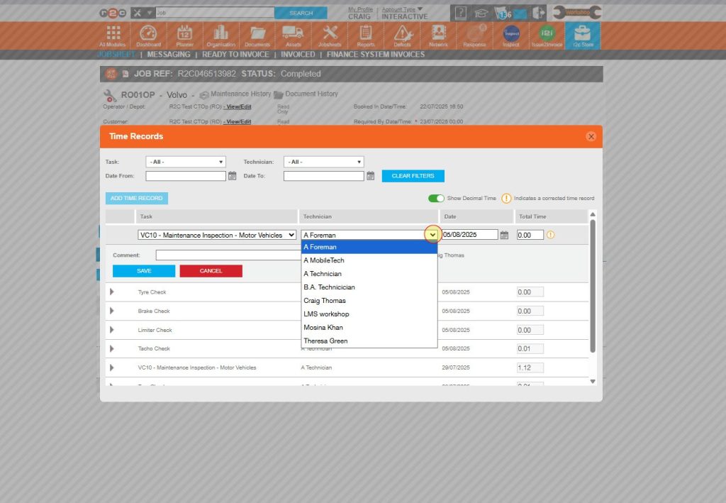 Step 4 – Now select the user that the record is for.