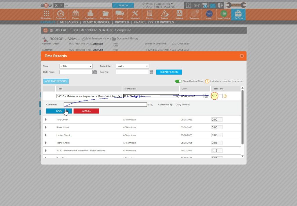 Step 6 – Enter the time and then click ‘SAVE’.
