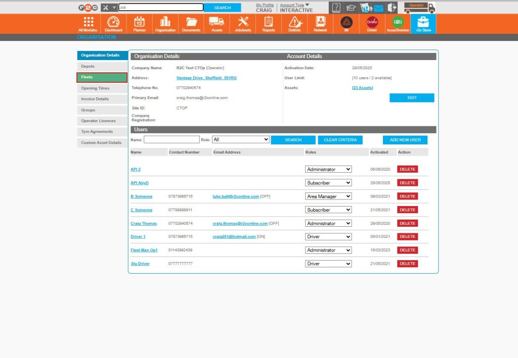 Step 2 –  Next, click the ‘Fleets’ tab from the side menu.