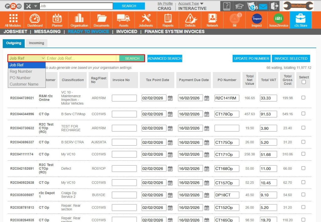 Step 4 – you can also use the search bar to filter results by choosing a search option from the drop down list.