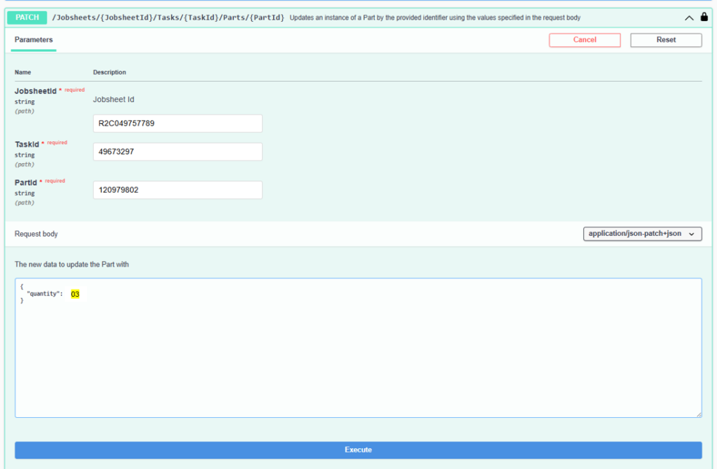 Step 3 - If successful a code 201 will show, if unsuccessful a 400 code will show in which case the code will need to be reviewed and submitted again.